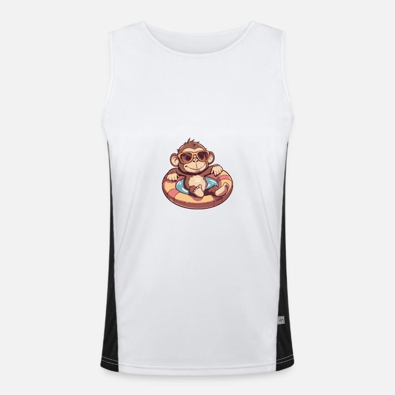 Monkey Comic Cool - Men's Functional Contrast Tank Top  - white/black