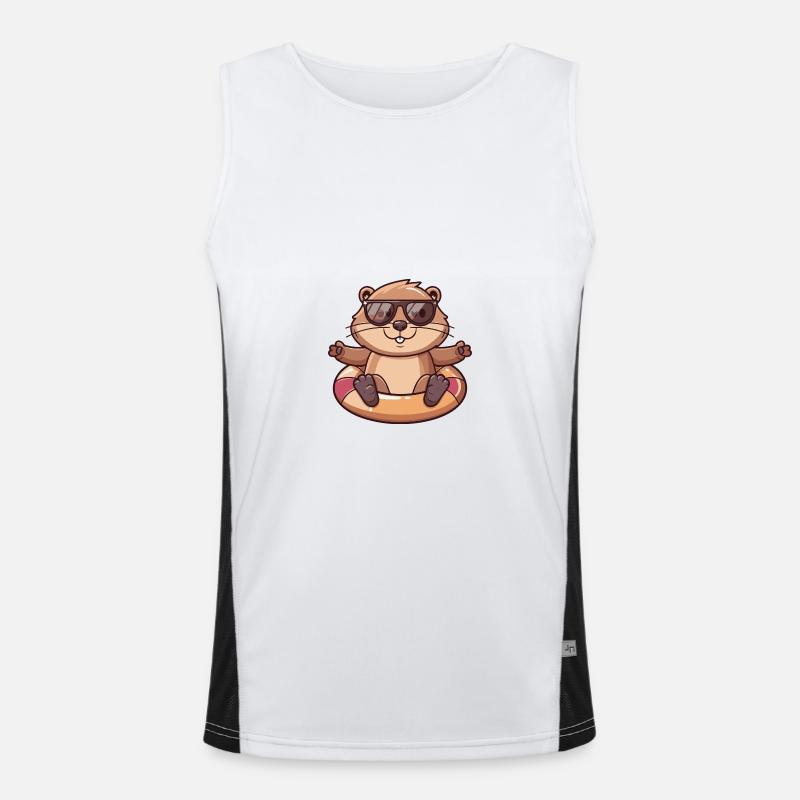 Biber Comic Cool Funktionelles Kontrast-Tank Top für Männer 