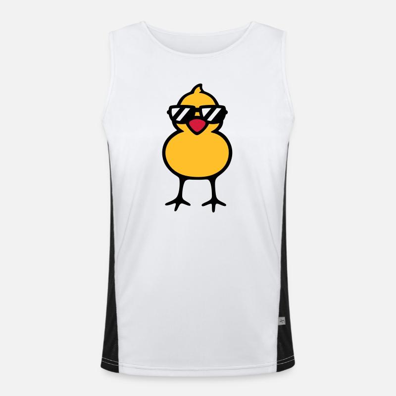 cool chick (rd) - Men's Functional Contrast Tank Top  - white/black