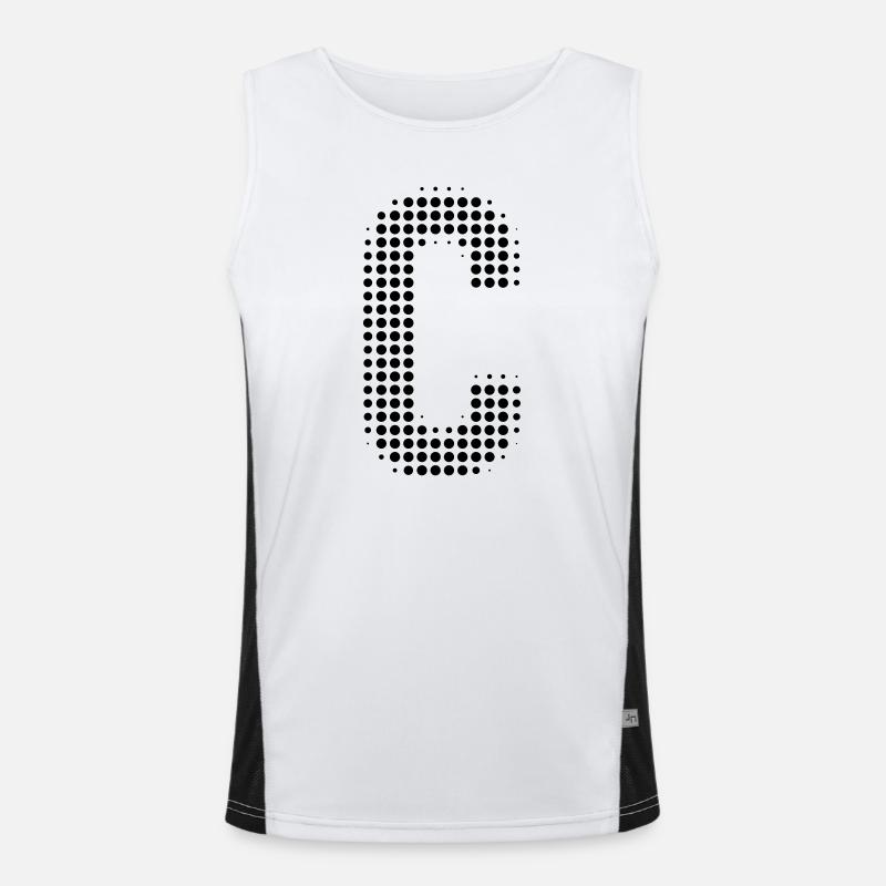 C letter dots grid Men's Functional Contrast Tank Top 