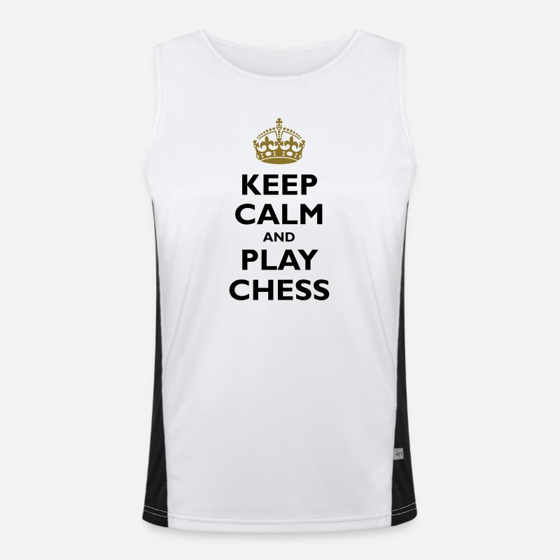 Keep calm and play chess - Men's Functional Contrast Tank Top - white/black