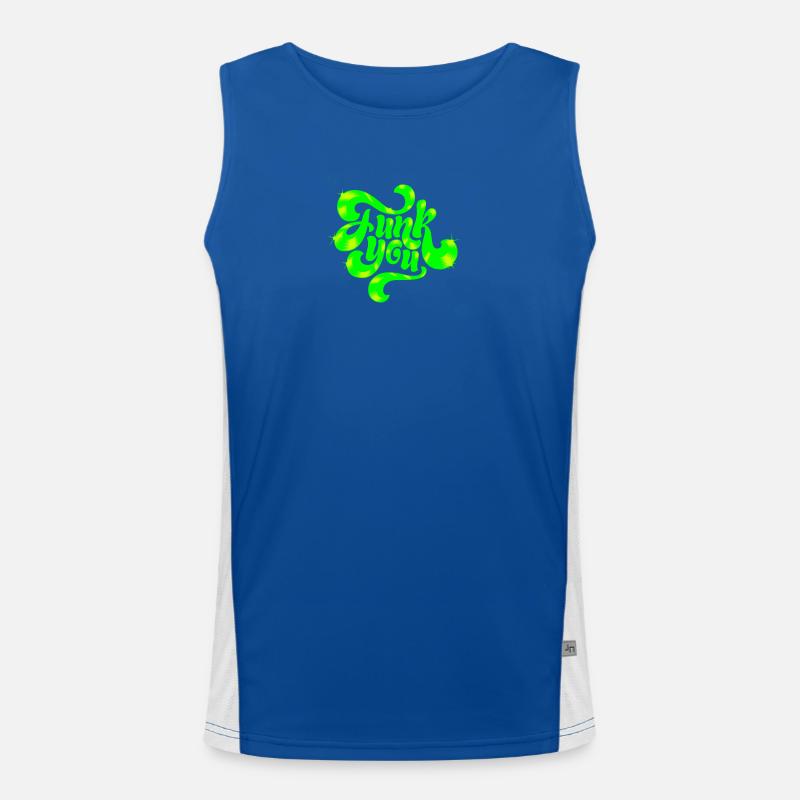 Conception de texte punk néon vert Débardeur respirant contrasté Homme 