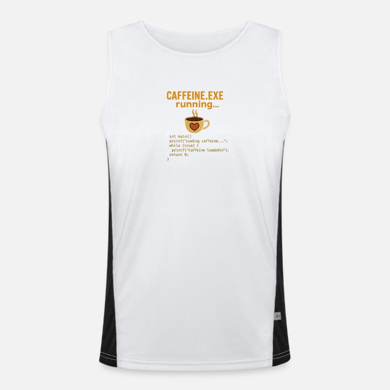Caffeine.exe running Funktionelles Kontrast-Tank Top für Männer 