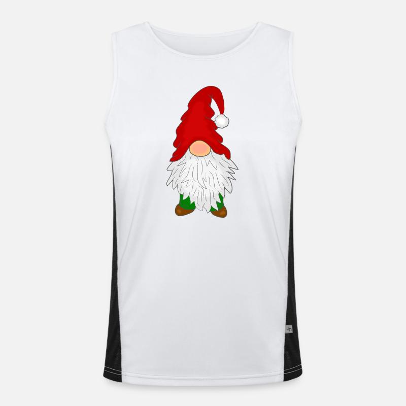 Gnome with a beard Men's Functional Contrast Tank Top 