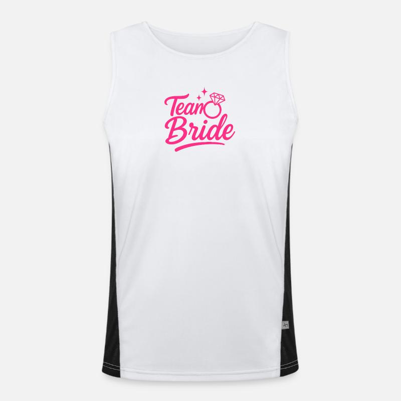 Team Bride Pink Ring Script Men's Functional Contrast Tank Top 