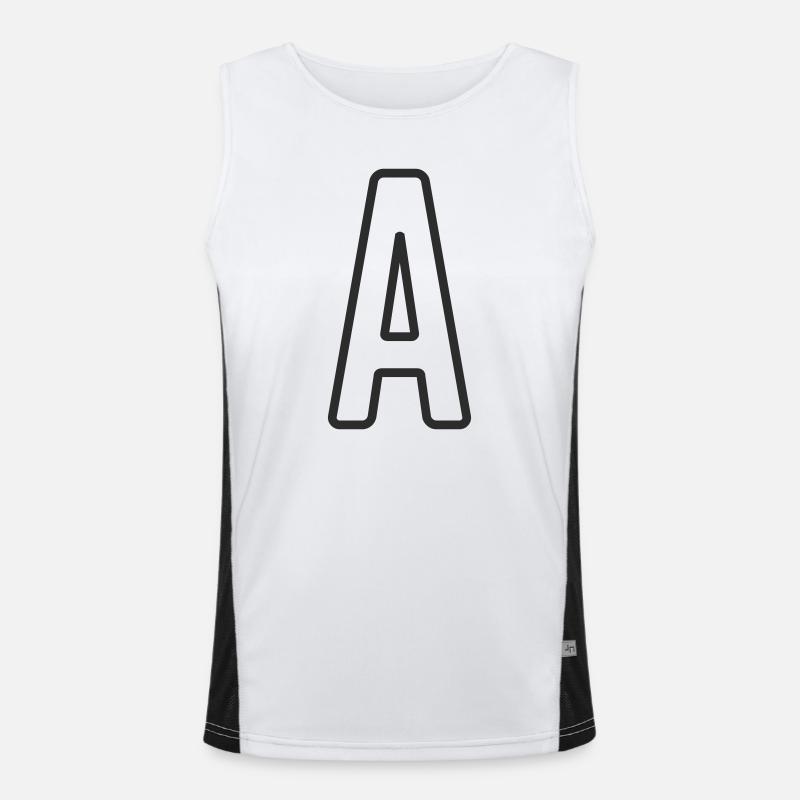 Letter A Typodesign - Men's Functional Contrast Tank Top  - white/black