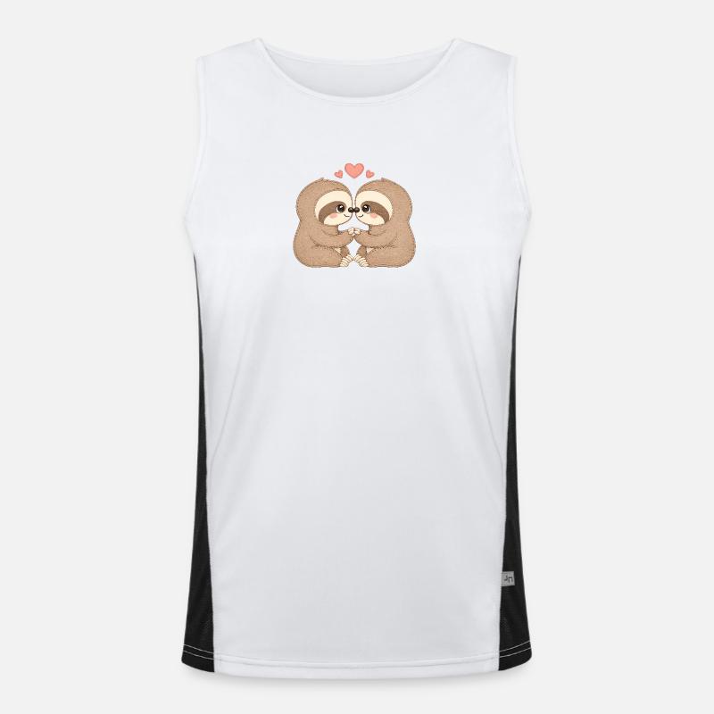 Tender sloth kisses Men's Functional Contrast Tank Top 