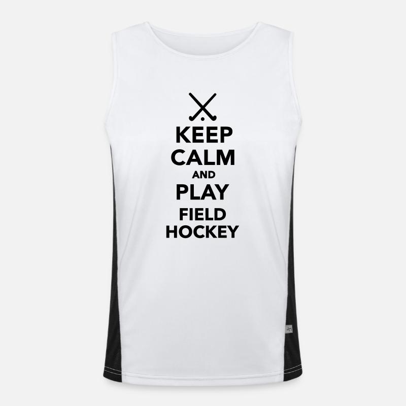 Keep calm play Field Hockey Men's Functional Contrast Tank Top 
