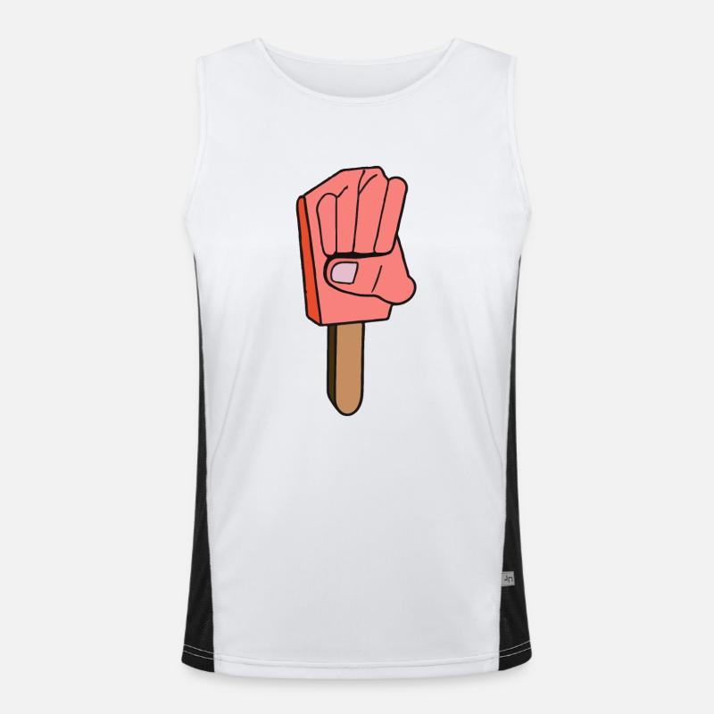 Fist symbol as popsicles Men's Functional Contrast Tank Top 