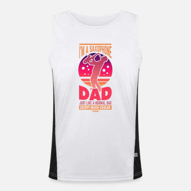 I'm A Saxophone Dad Just Like A Normal Dad Except Funktionelles Kontrast-Tank Top für Männer 