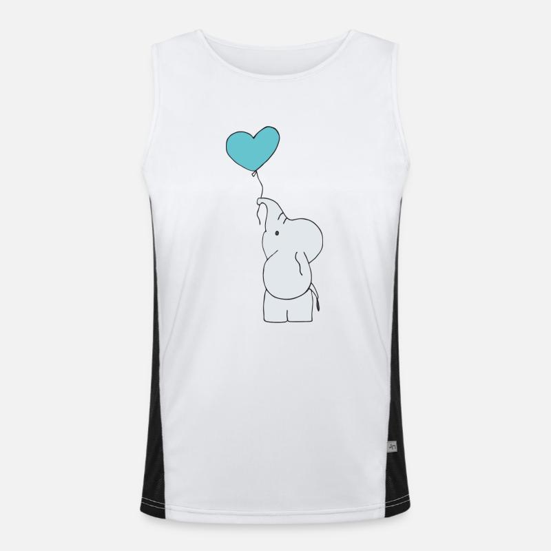 Elephant with balloon Men's Functional Contrast Tank Top 