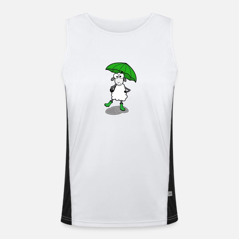 Sheep with rubber boots Men's Functional Contrast Tank Top 