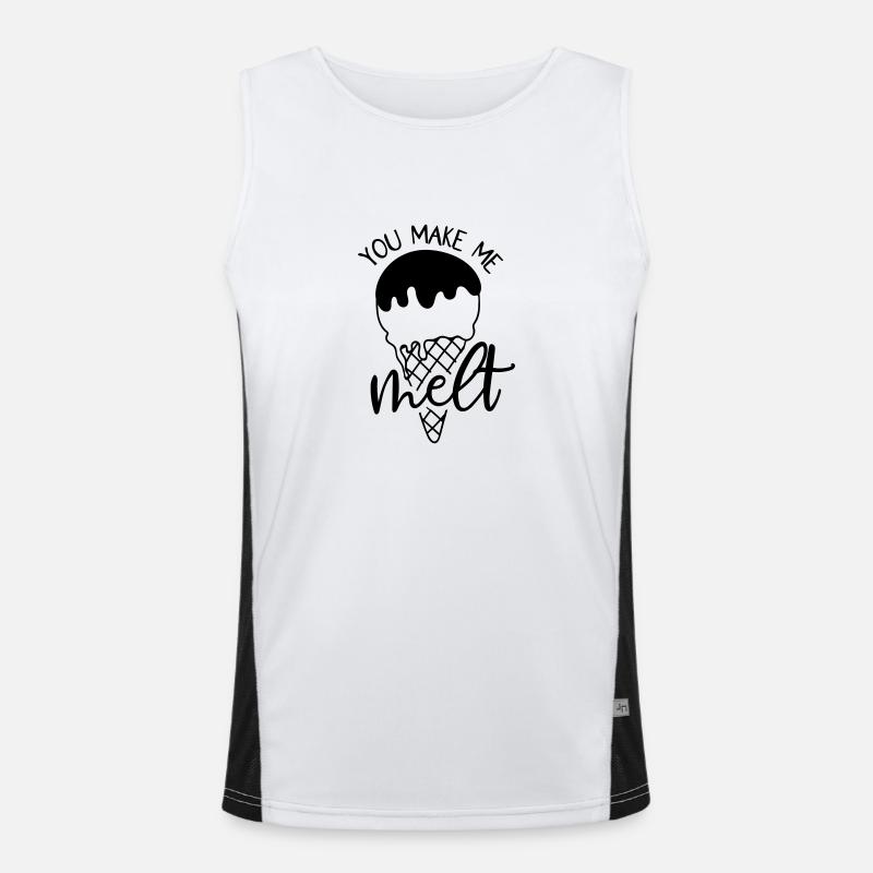 COOL EIS SOMMER KALT EISDIELE EISTÜTE LECKER MOTIV Funktionelles Kontrast-Tank Top für Männer 