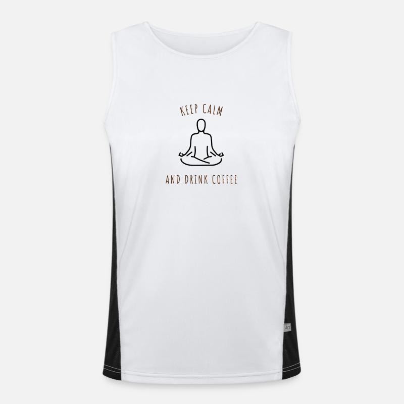 keep calm and drink coffee Funktionelles Kontrast-Tank Top für Männer 