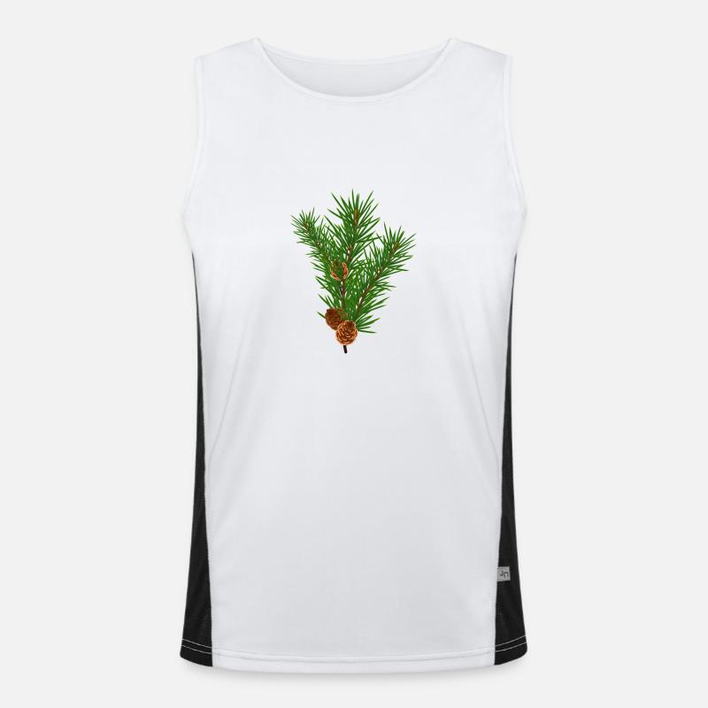 Pine branch Men's Functional Contrast Tank Top 