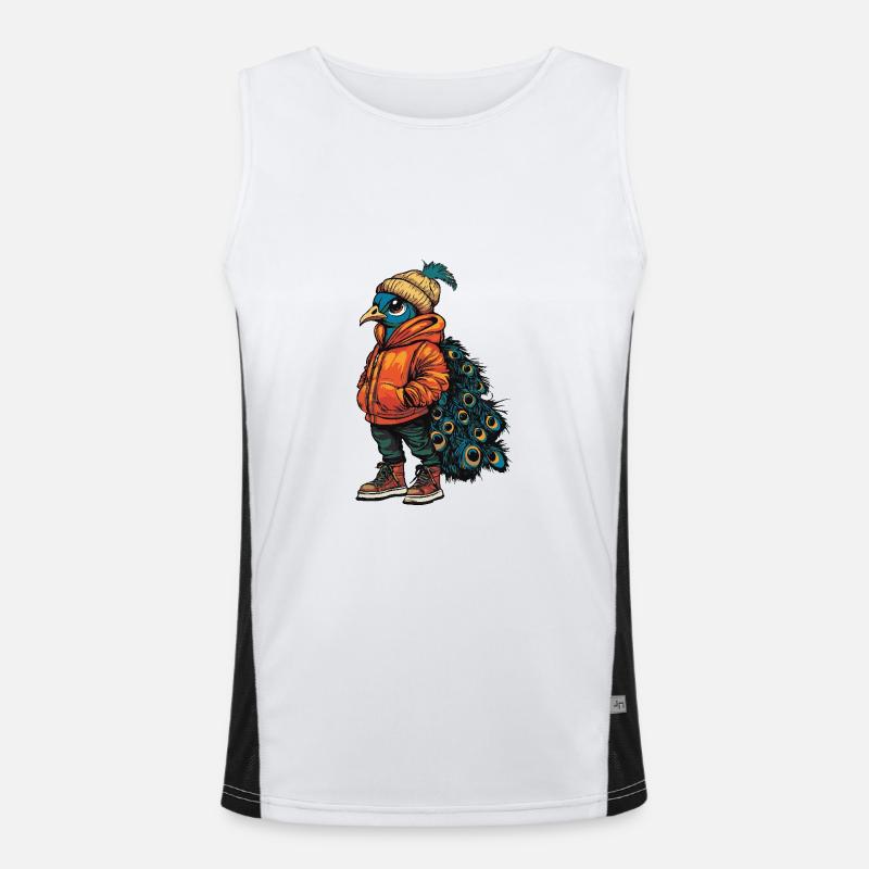 Peacock Bird Funny Winter Men's Functional Contrast Tank Top 