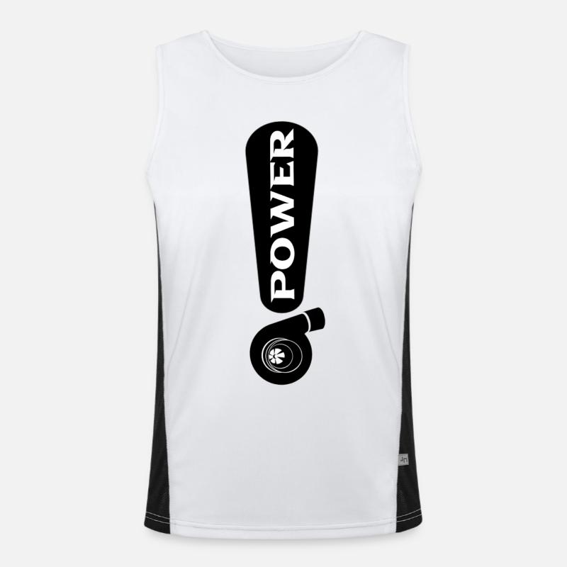 Turbo - Men's Functional Contrast Tank Top  - white/black