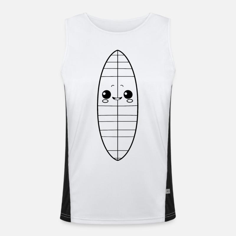 Surfbrett Comic Look Funktionelles Kontrast-Tank Top für Männer 