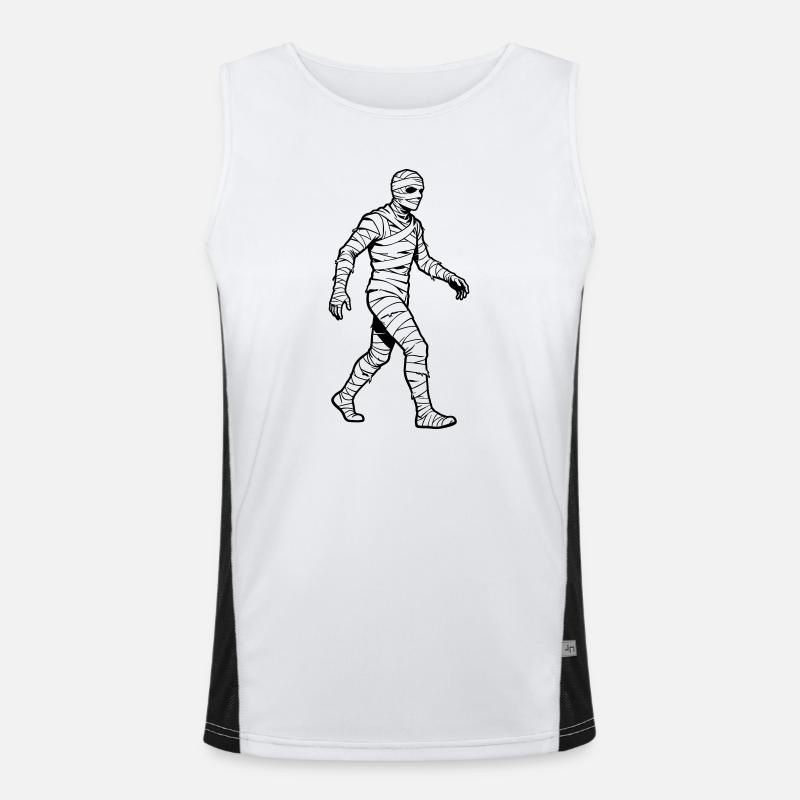 mummy - Men's Functional Contrast Tank Top  - white/black