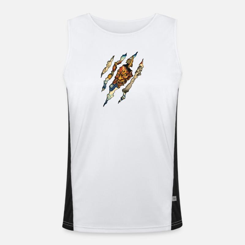 Samurai Claw - Men's Functional Contrast Tank Top  - white/black