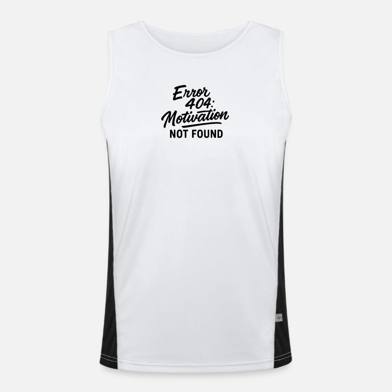 Justification Error 404 Design - Men's Functional Contrast Tank Top  - white/black