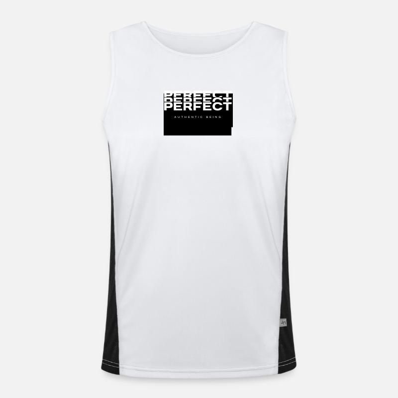 Perfect Identity Bold Typography Men's Functional Contrast Tank Top 