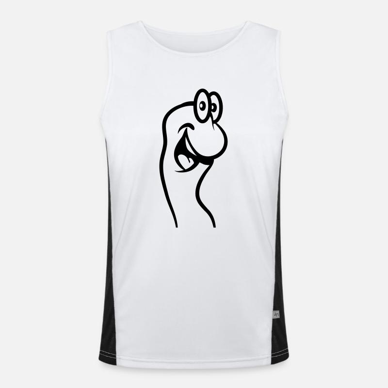 Worm funny fun - Men's Functional Contrast Tank Top  - white/black