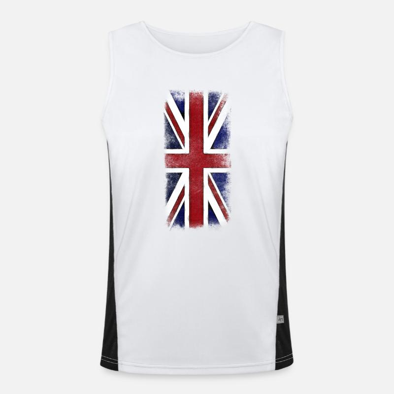 union jack - Men's Functional Contrast Tank Top  - white/black