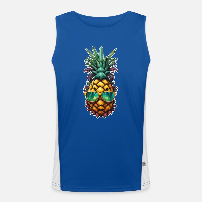 Fruits / Ananas / Exotique / Tropical / Vitamines Débardeur respirant contrasté Homme 