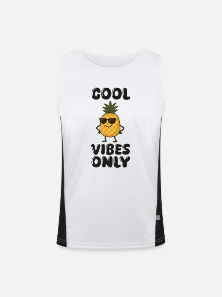 ananas comic - Funktionelles Kontrast-Tank Top für Männer - Weiß/Schwarz