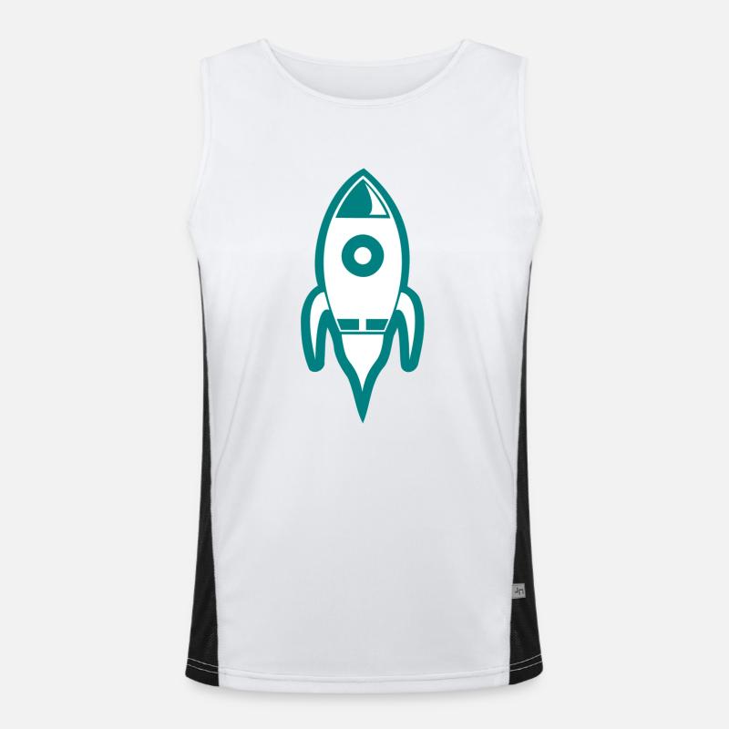 rakete rocket space shuttle ufo raumschiff mond Funktionelles Kontrast-Tank Top für Männer 
