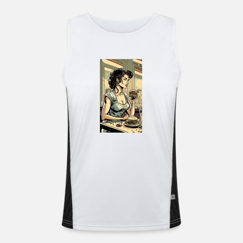 Burger Time Funktionelles Kontrast-Tank Top für Männer 