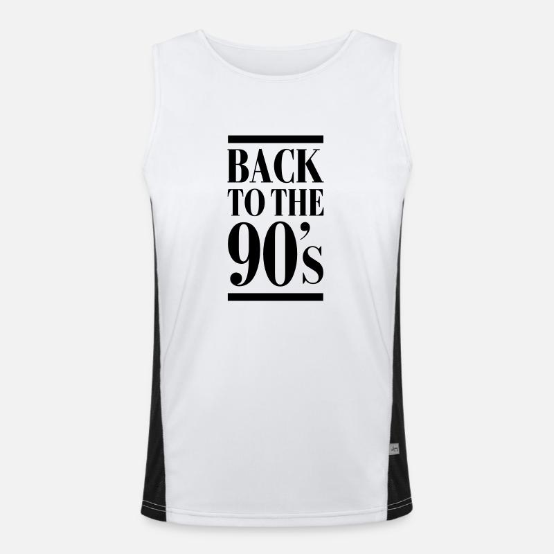 Back To The 90´s - Men's Functional Contrast Tank Top  - white/black