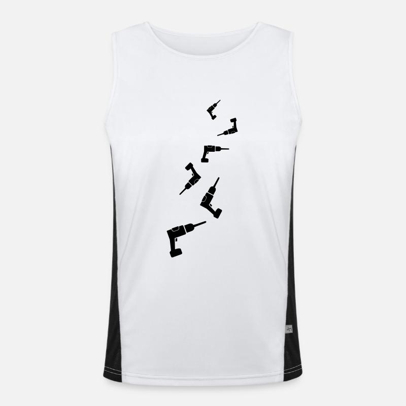 Drill - Men's Functional Contrast Tank Top  - white/black