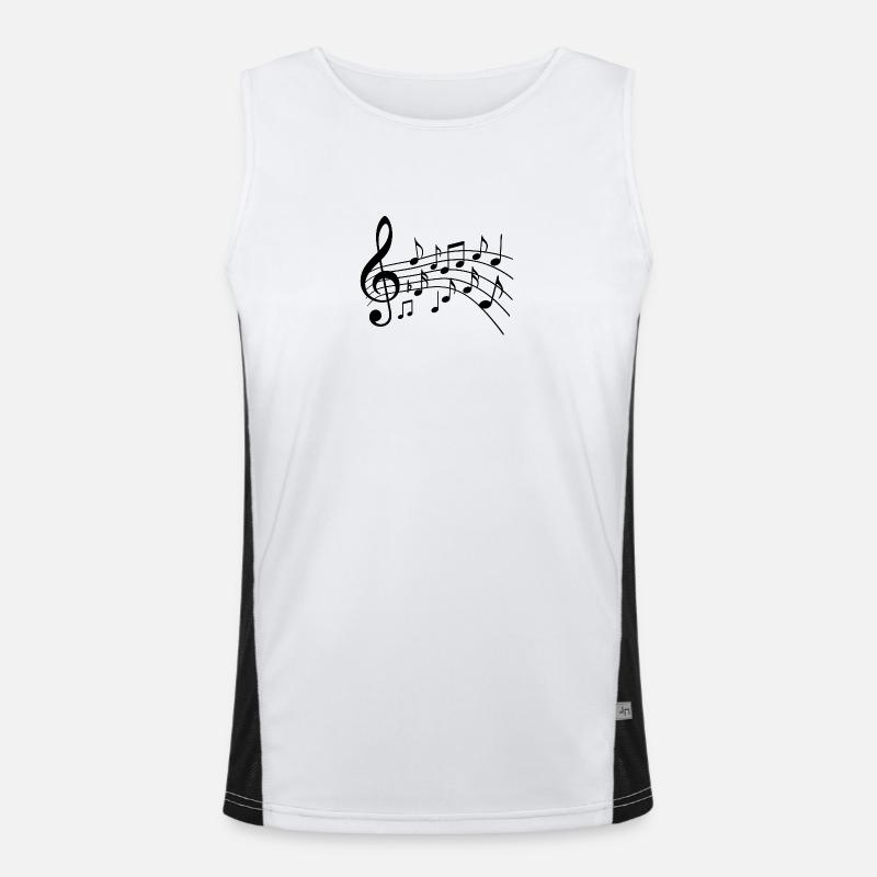 Musical Notes Variant 2 Black - Men's Functional Contrast Tank Top  - white/black