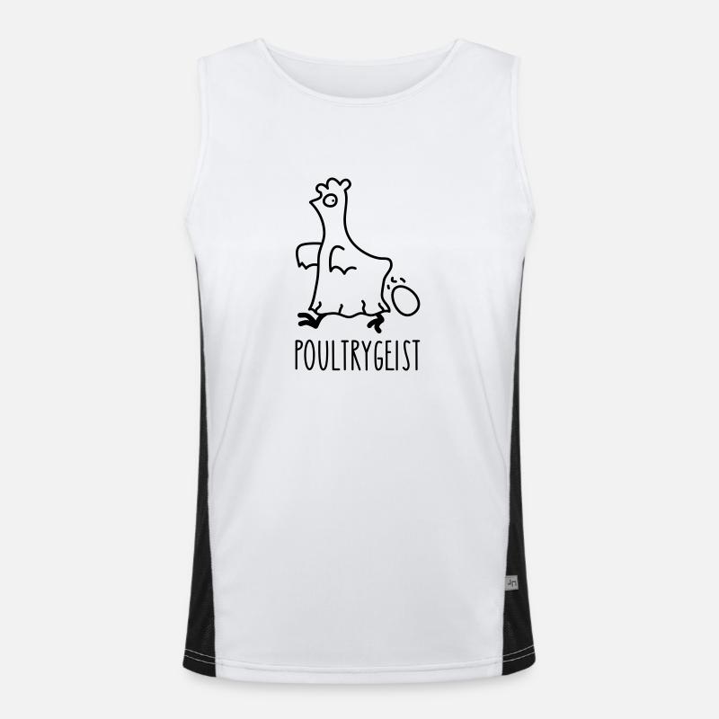 Poltergeist Chicken (b) Men's Functional Contrast Tank Top 