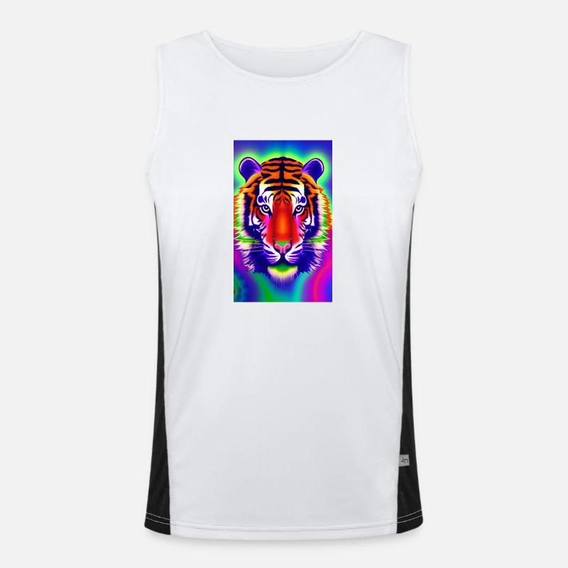 Psychedelischer Tiger Funktionelles Kontrast-Tank Top für Männer 