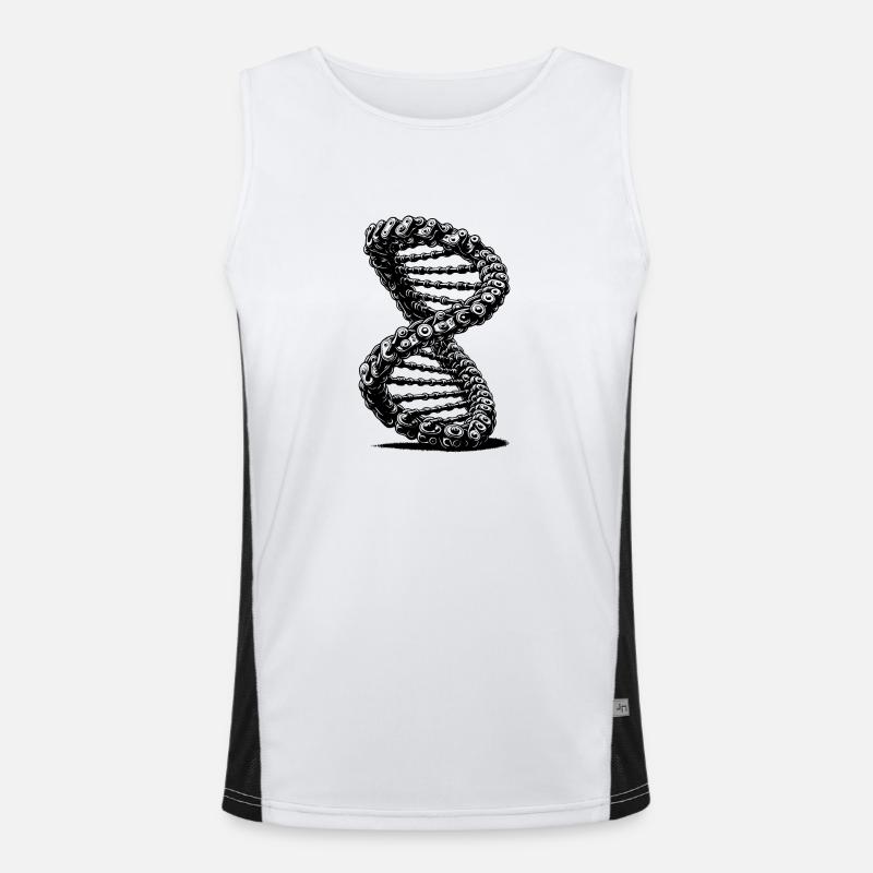 Möbius Loop Curved Chains DNA - Men's Functional Contrast Tank Top  - white/black