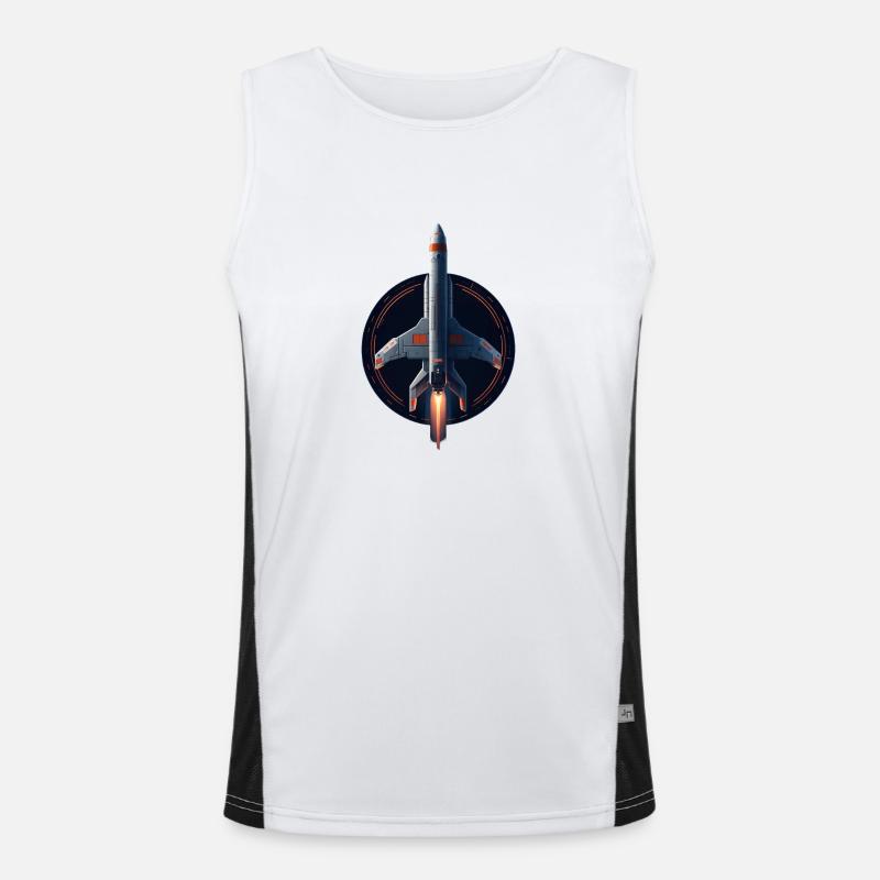 Space rocket Men's Functional Contrast Tank Top 