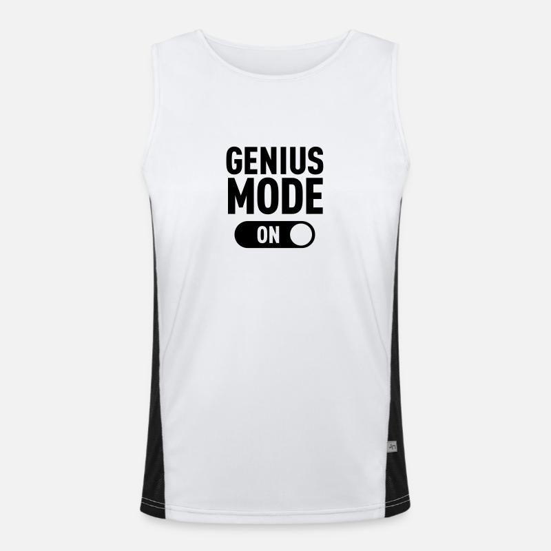 Genius Mode (ON) - Men's Functional Contrast Tank Top  - white/black
