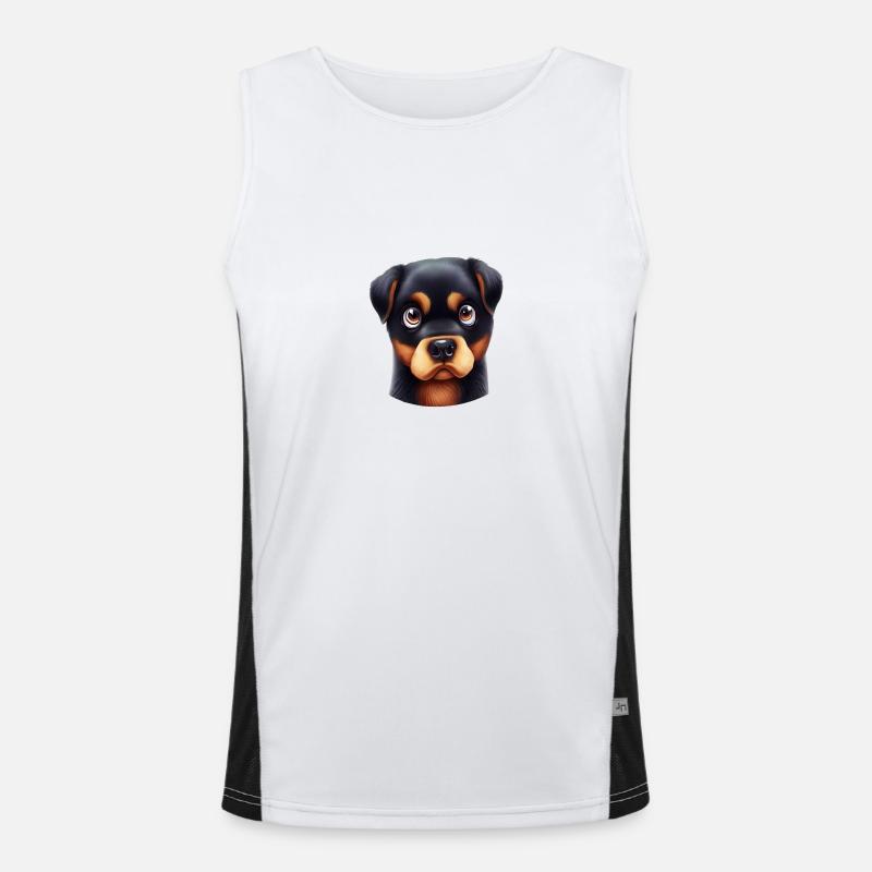 Charming Rottweiler Gaze Men's Functional Contrast Tank Top 