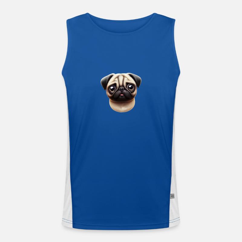 Pug Style Artwork Men's Functional Contrast Tank Top 