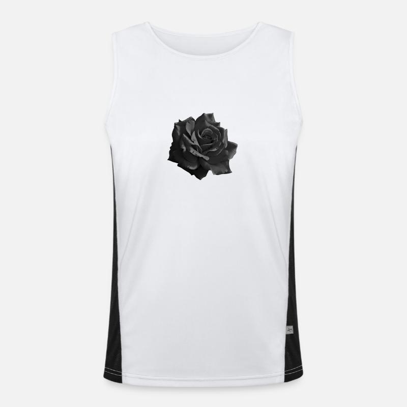 Schwarze Rose Funktionelles Kontrast-Tank Top für Männer 