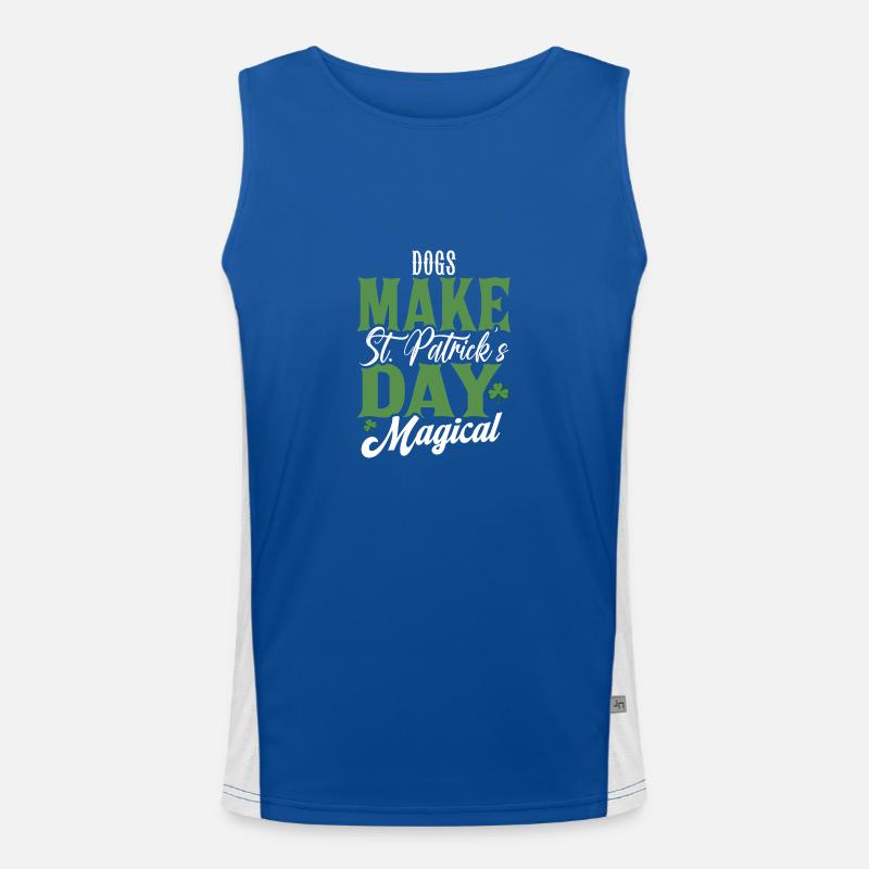 Hunde machen den St. Patricks Day zu einem magischen Spaß Funktionelles Kontrast-Tank Top für Männer 
