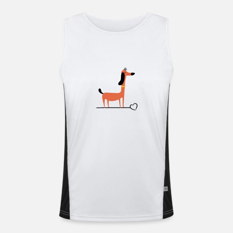 Dachshund Comic-Dackel Teckel-Love Dackel Funktionelles Kontrast-Tank Top für Männer 