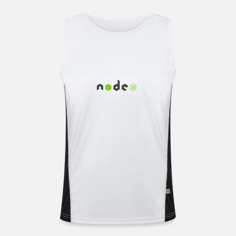 Node JS - Men's Functional Contrast Tank Top  - white/black