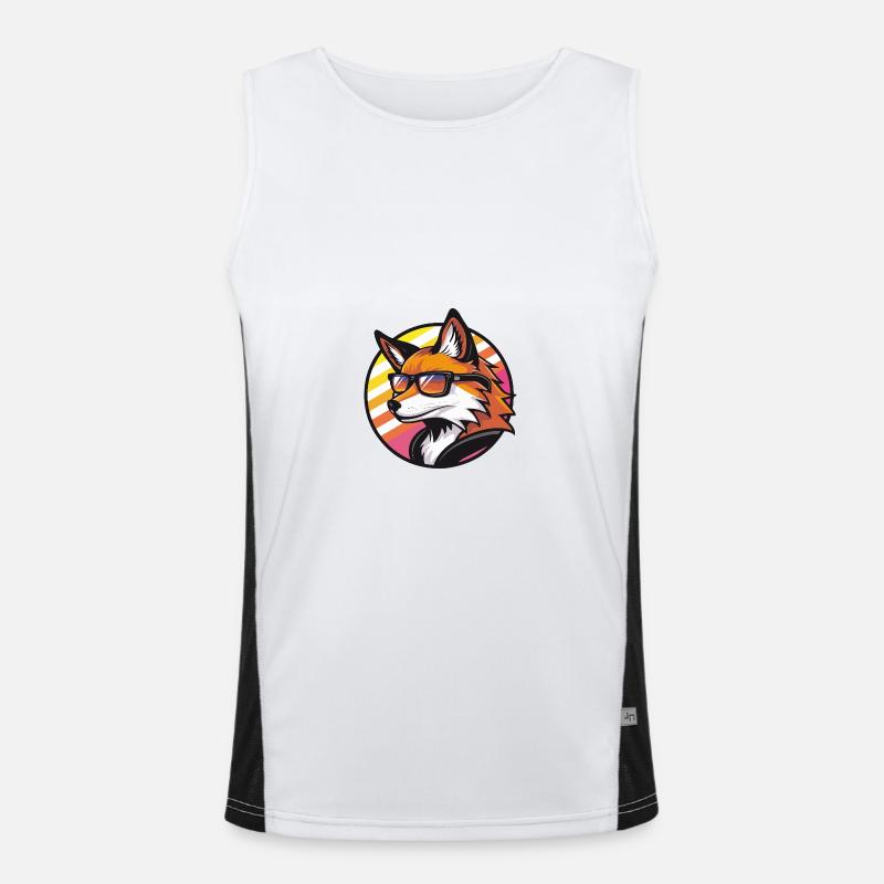 Fuchs Comic Cool Sommer Funktionelles Kontrast-Tank Top für Männer 