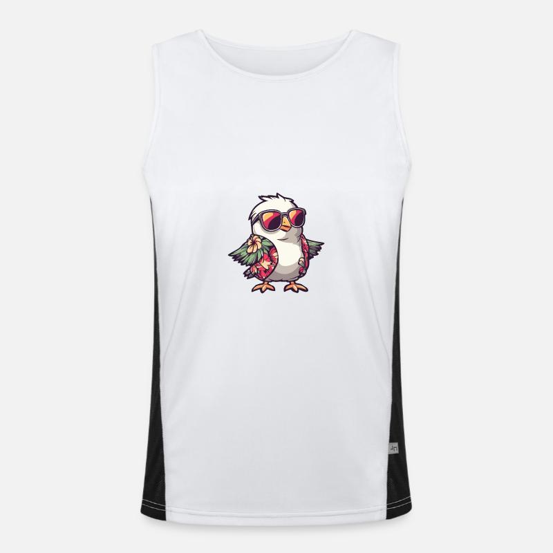 Taube Vogel Comic Urlaub Funktionelles Kontrast-Tank Top für Männer 