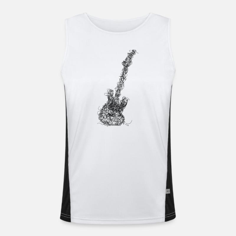 Lower Scribble - Men's Functional Contrast Tank Top  - white/black