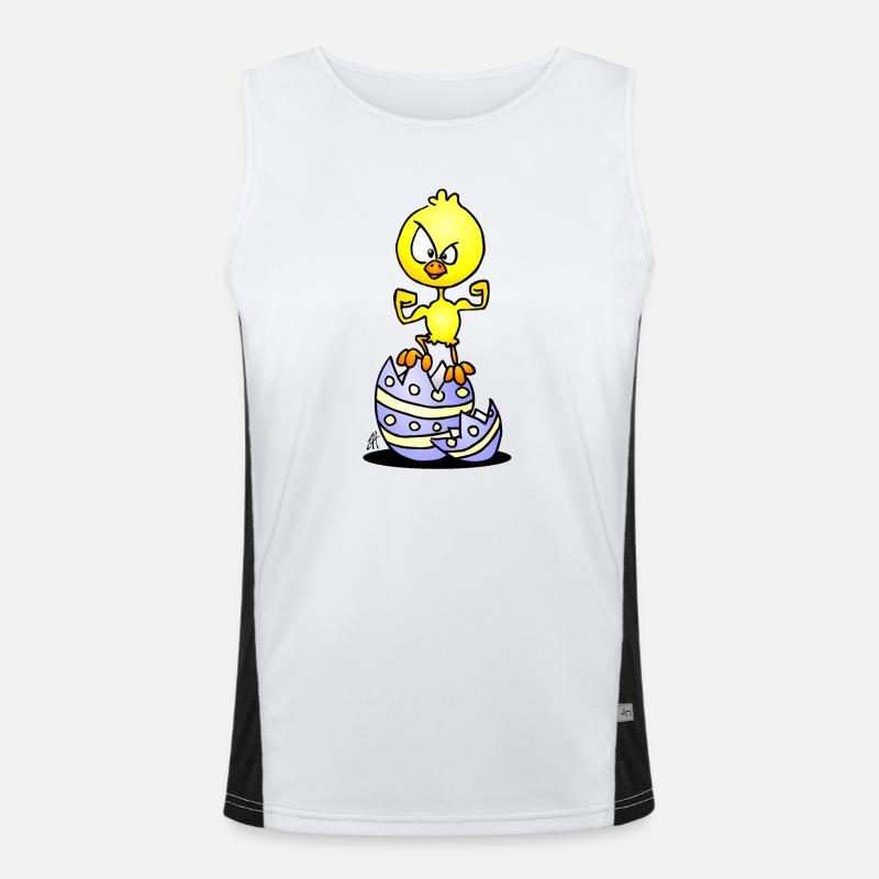 Bold Chick on Eggshells T-Shirt Men's Functional Contrast Tank Top 